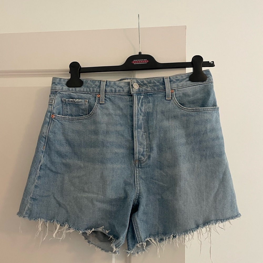 PAIGE Light Blue Denim Women Shorts